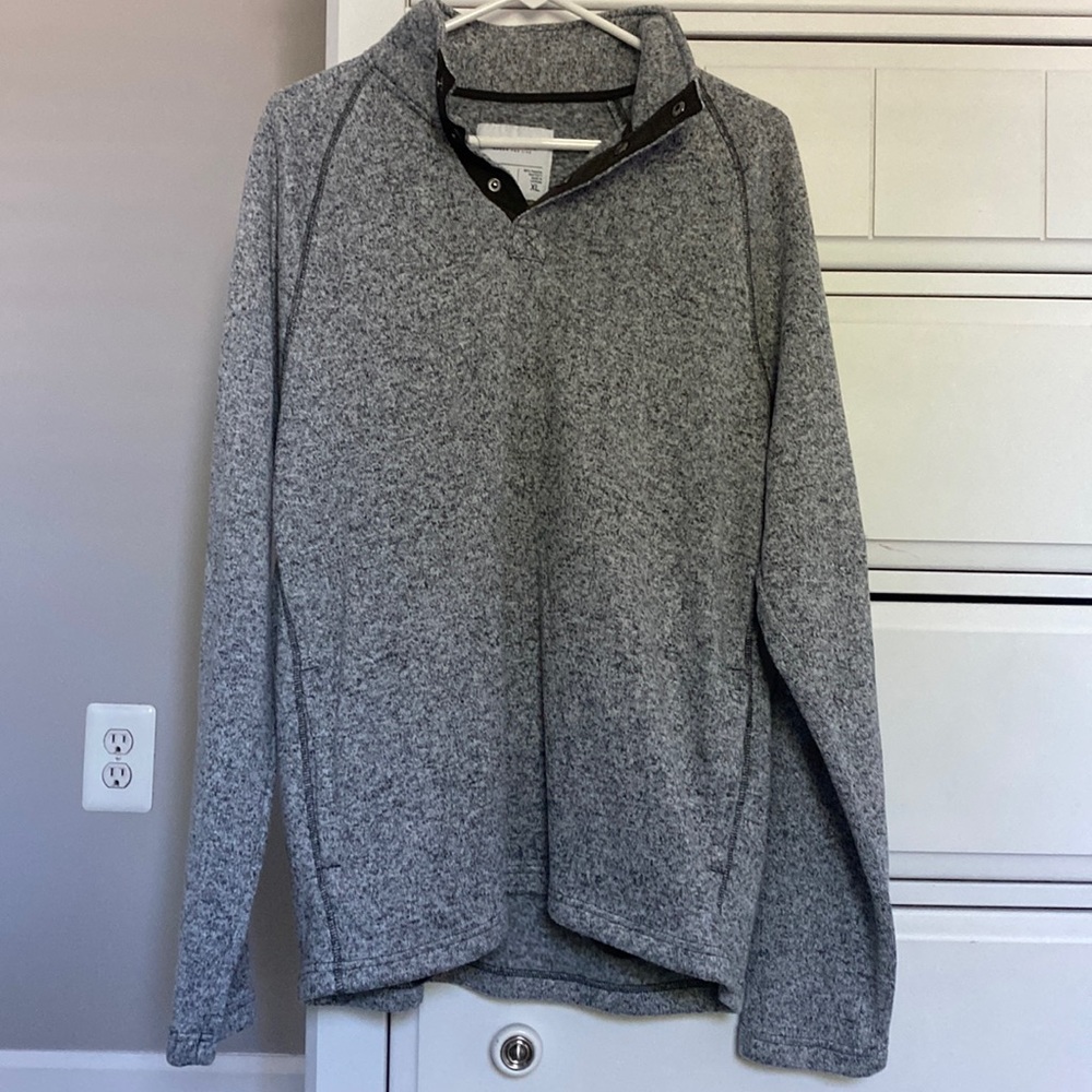 Sonoma Gray 1/4 Button Up Pullover